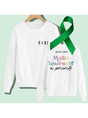 Self Priority Mental Health graphic crewneck sweatshirt pullover size XL
